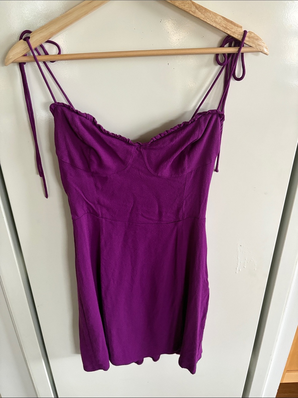 Aritzia Wilfred Genoa Fable Deep Plum Textured Mini Dress